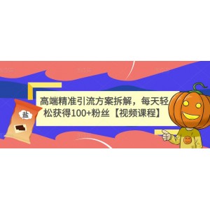 高端精準(zhǔn)引流方案拆解，每天輕松獲得100 粉絲【視頻課程】