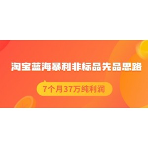 盜坤淘寶藍(lán)海暴利非標(biāo)品先品思路，7個(gè)月37萬(wàn)純利潤(rùn)，壓箱干貨分享！【付費(fèi)文章】