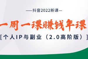 抖音2022新課：一周一課賺錢年課：個人IP與副業(yè)（2.0高階版）