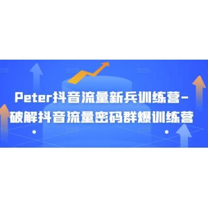 Peter抖音流量新兵訓(xùn)練營-破解抖音流量密碼群爆訓(xùn)練營（新兵）