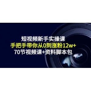 短視頻新手實操課：手把手帶你從0到漲粉12w （70節(jié)視頻課 ）