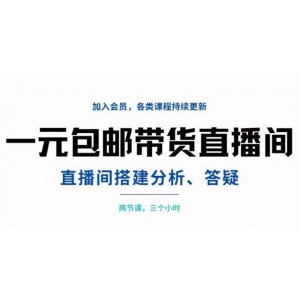 一元包郵帶貨直播間搭建，兩節(jié)課三小時，搭建、分析、答疑