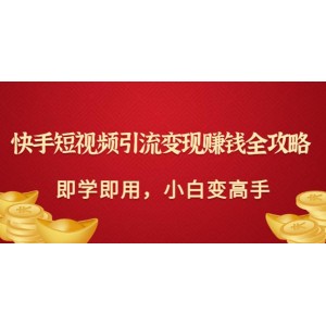 快手短視頻引流變現(xiàn)賺錢全攻略：即學(xué)即用，小白變高手（價(jià)值980元）