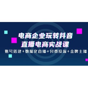 電商企業(yè)玩轉抖音直播電商實戰(zhàn)課：賬號搭建 數(shù)據(jù)化直播 付費投流 金牌主播