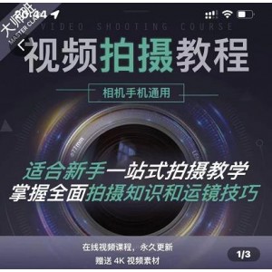 王松傲寒·全新視頻拍攝系統(tǒng)課，手機 相機拍攝技巧0基礎入門到精通