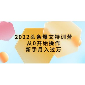 2022頭條爆文特訓(xùn)營：從0開始操作，新手月入過萬（16節(jié)課時）