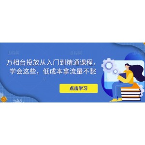 萬相臺投放·新手到精通課程，學(xué)會這些，低成本拿流量不愁！