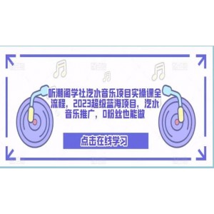 聽潮閣學(xué)社汽水音樂項目實操課全流程，2023超級藍(lán)海項目，汽水音樂推廣，0粉絲也能做