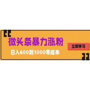 微頭條暴力漲粉技巧搬運文案就能漲幾萬粉絲，簡單0成本，日賺600