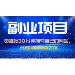 零基礎30分鐘擁有自己的網站，日賺1000 ，開啟你的網賺之路（教程 源碼）