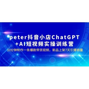 peter抖音小店ChatGPT AI短視頻實訓(xùn) 10分鐘做一條爆款帶貨視頻 7天引爆銷量