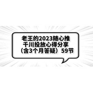 老王的2023隨心推 千川投放心得分享（含3個月答疑）59節(jié)