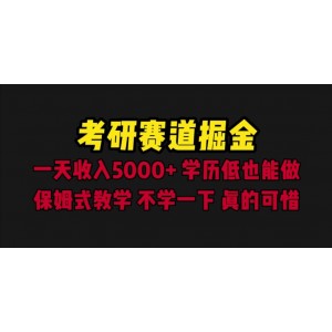 考研賽道掘金，一天5000 學(xué)歷低也能做，保姆式教學(xué)，不學(xué)一下，真的可惜