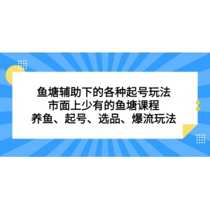 魚塘輔助下的各種起號(hào)玩法，市面上少有的魚塘課程，養(yǎng)魚、起號(hào)、選品、爆流玩法