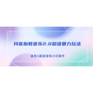 抖音胎教音樂2.0，超級(jí)暴力變現(xiàn)玩法，日入500 ，適合0基礎(chǔ)寶媽小白操作