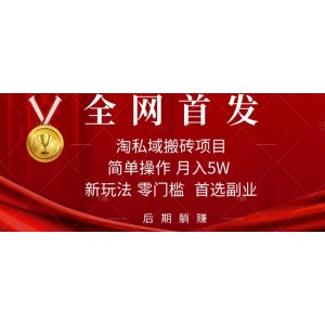 淘私域搬磚項目，利用信息差月入5W，每天無腦操作1小時，后期躺賺