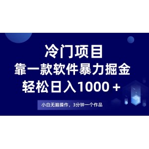 冷門項目憑借一款軟件，實現(xiàn)每日1000+的穩(wěn)定收益，零經(jīng)驗也可輕松掌握