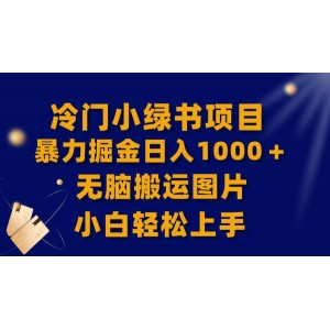 【全網(wǎng)首發(fā)】冷門小綠書輕松掘金：日入1000+，小白無腦搬運(yùn)圖片輕松上手