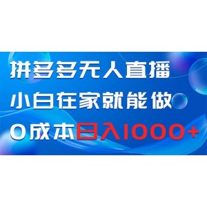 拼多多無人直播：小白也能輕松日入1000元！零成本創(chuàng)業(yè)，足不出戶也能賺大錢！