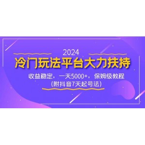 2024冷門玩法平臺(tái)大力扶持，收益穩(wěn)定，一天5000 ，保姆級(jí)教程（附抖音7…