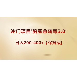 冷門項(xiàng)目‘腦筋急轉(zhuǎn)彎3.0’：輕松日入200-400元，保姆級(jí)教程助你成功！