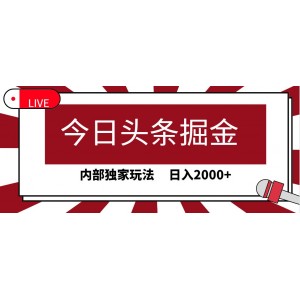 今日頭條掘金秘籍，30秒速成文章，獨(dú)家內(nèi)部玩法揭秘，日賺2000+不是夢(mèng)！