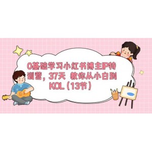 小紅書博主IP打造特訓(xùn)營：0基礎(chǔ)入門，37天進(jìn)階之旅，小白變KOL全攻略（13節(jié)精華課）